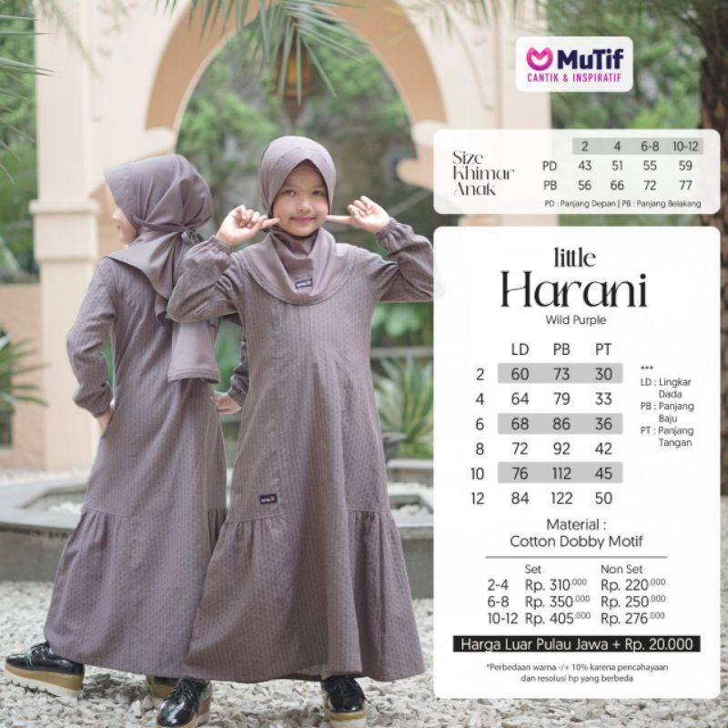 Sarimbit Mutif 2023 Sarimbit Harani Wild Purple Gamis Harani Koko Hamizan Wild Purple