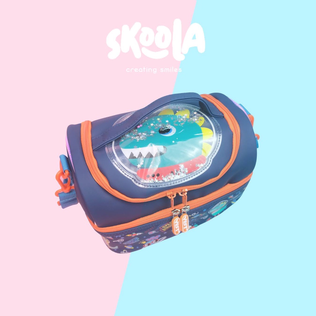 Skoola Tas Bekal Lunch Bag Box Tempat Makan Anak Laki - Laki Bola Shark Dino Astronot - Dosi