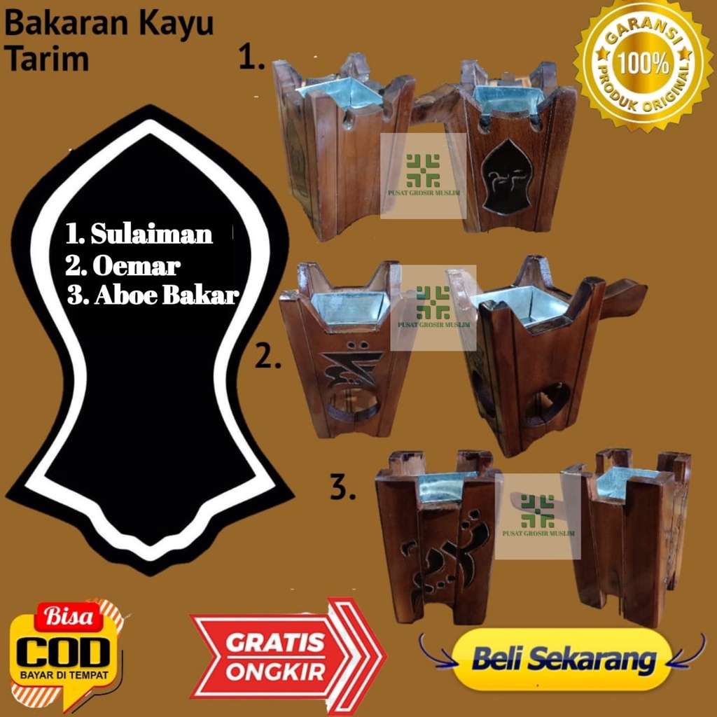 Tempat bakaran dupa / prapen MABKHARA kayu jati Antik habib ali tarim mini Motif terompah Tarim sulaiman