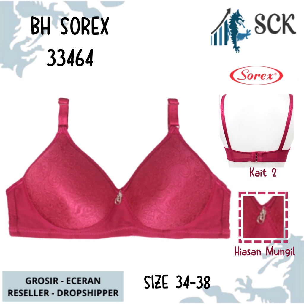 BH SOREX 33464 Tanpa Kawat Busa Tipis Polos CUP A / Pakaian Dalam Wanita Sorex