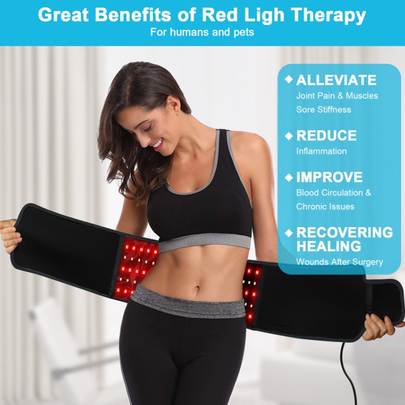 Laser  Alat lampu infrared fisioterapi Terapi Laser Nyeri Sendi red light Infrared 850nm 660nm Therapy Back terapi stroke fisioterapi lampu /Fat Burning Belt Penurunan berat badan