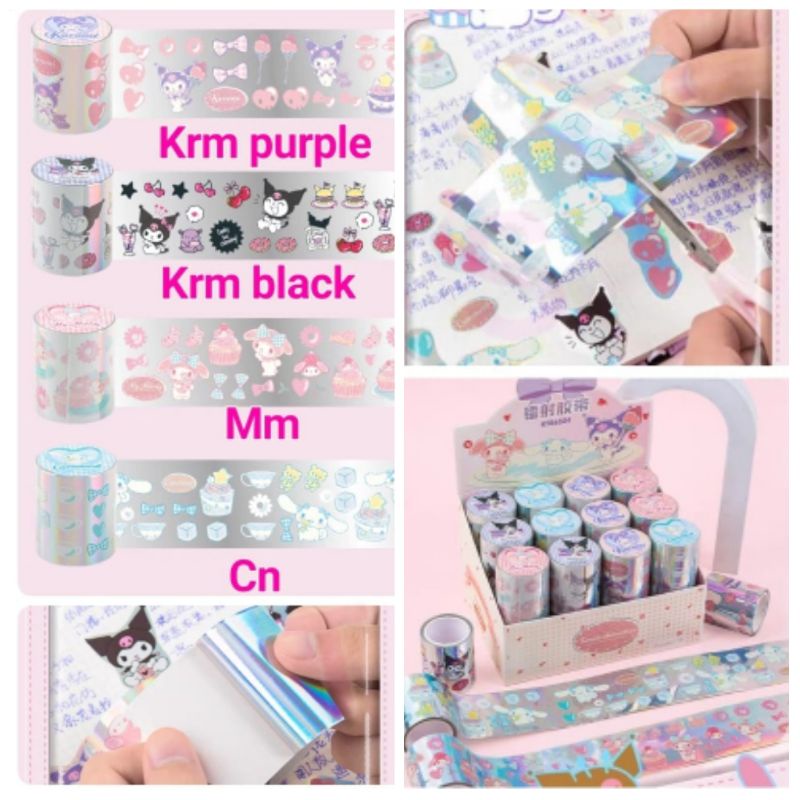 

CL Sticker roll silver Kuromi Melody Cinamoroll