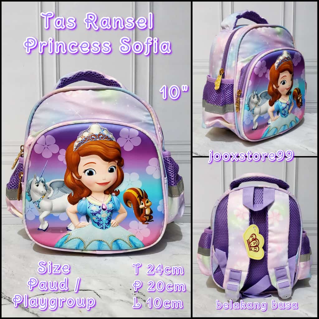 Tas Sekolah Ransel Anak TK dan Paud / Playgroup Motif Unicorn Frozen Hellokitty Sofia Timbul 3D Tas Import Backpack Anak Perempuan Tas Gendong Anak Sekolah