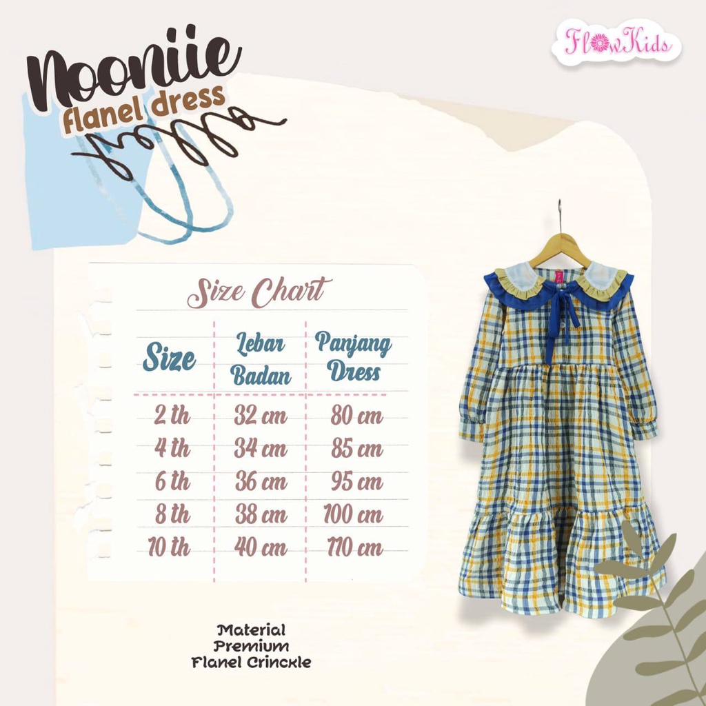 Nooniie Flanel Dress Flowkids Premium