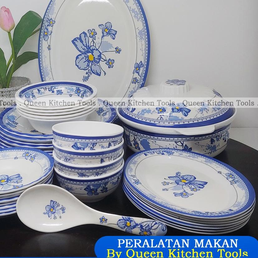 ✮ 1 Set Peralatan Makan Melamin Korea | Original | Dilengkapi Mangkuk dan Piring ♬