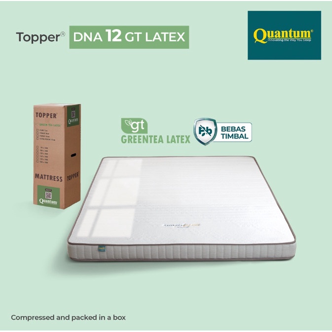 Quantum Topper Greentea Latex DNA 12 CM 140 x 200 CM TEBAL 12 CM Kasur