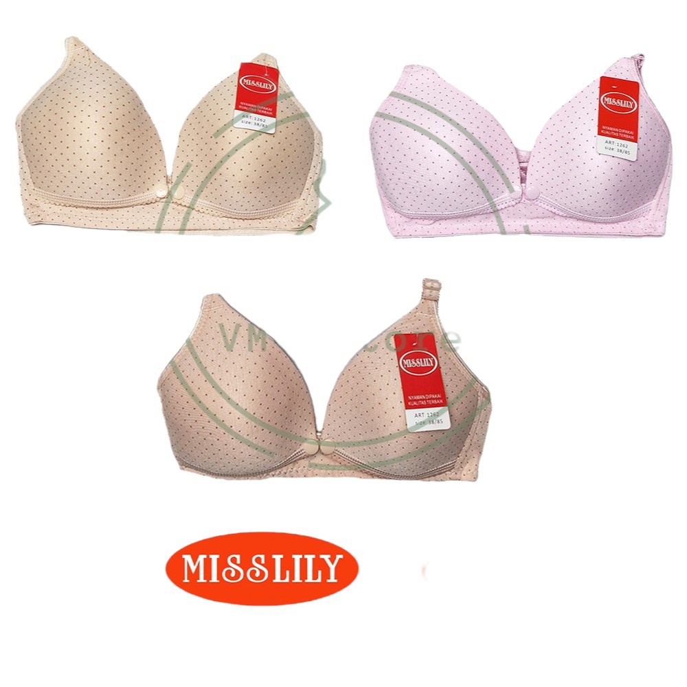 BRA MENYUSUI PREMIUM CUP B BESAR Misslily 1262 Tanpa Kawat Kancing Depan Ganda Nursing Bra Maternity Extra Comfort Miss Lily Original Asli IMPORT BEST SELLER