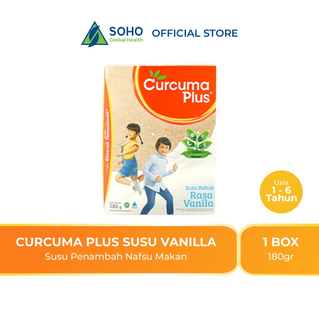 Curcuma Plus Susu Bubuk Memperbaiki Nafsu Makan Rendah Gula Ekstrak Temulawak Rasa Vanilla 180gr