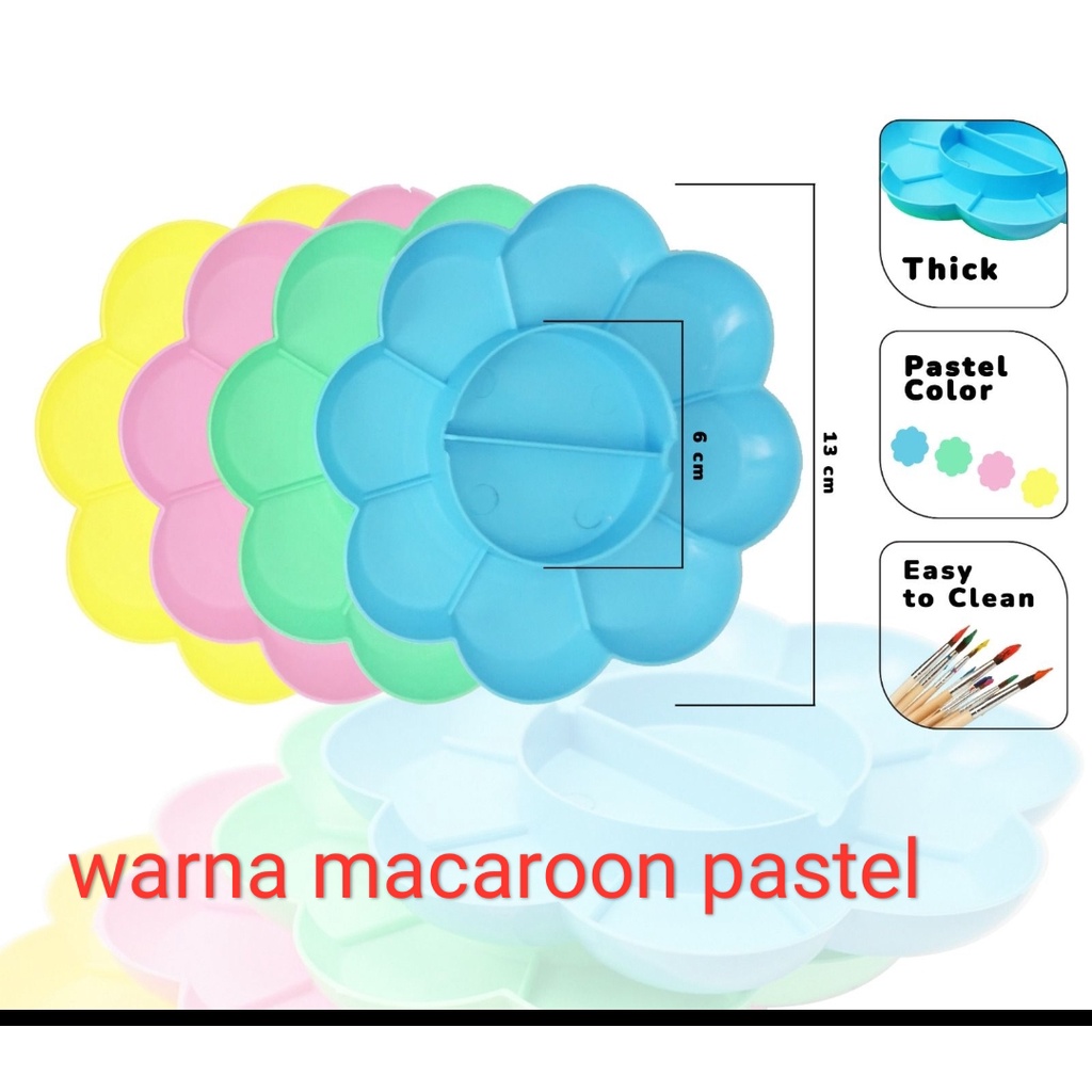 

piring palet warna pastel bunga satuan macaroon