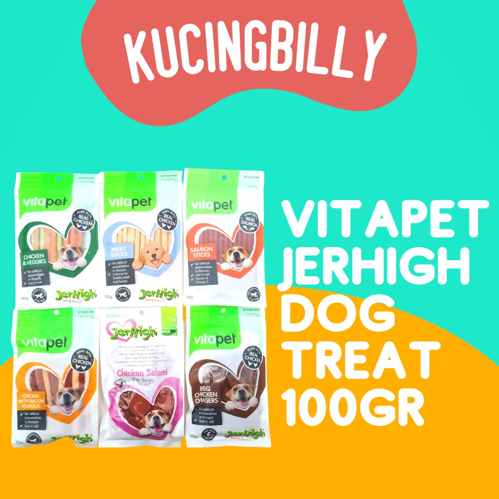 VITAPET JERHIGH 80gr &amp; 100gr Snack anjing