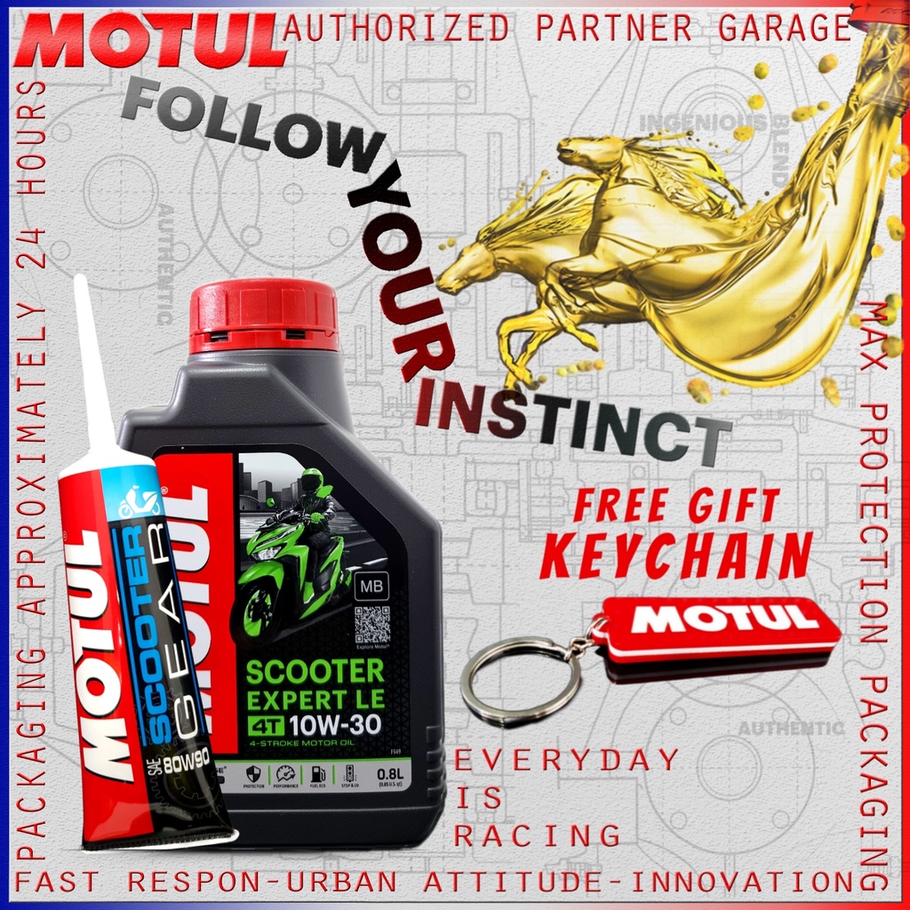 PAKET BUNDLE OLI MATIC MOTUL EXPERT LE 10W30 800ml dan SCOOTER GEAR 80W90 120ml IMPORT