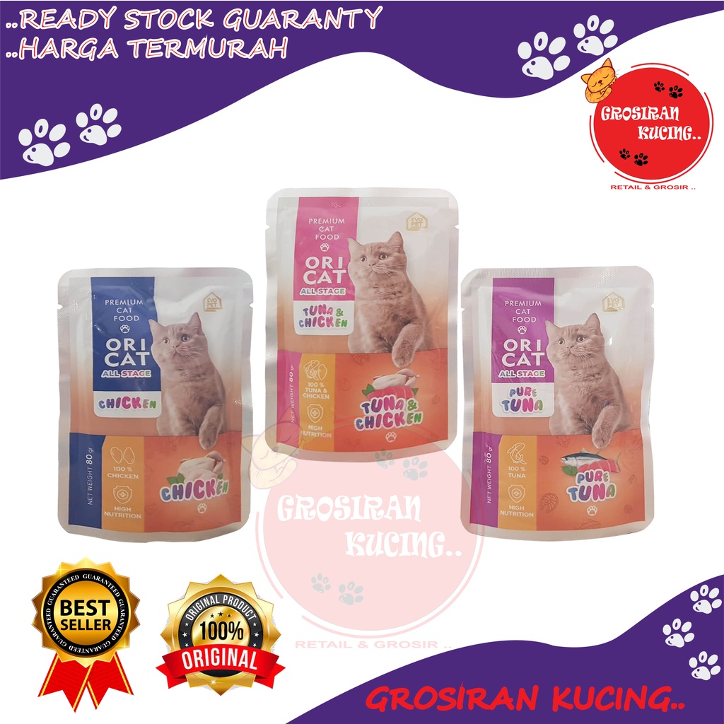 Ori Cat Pouch Makanan Kucing Basah ( Wet ) Semua Umur / All Stage 80g