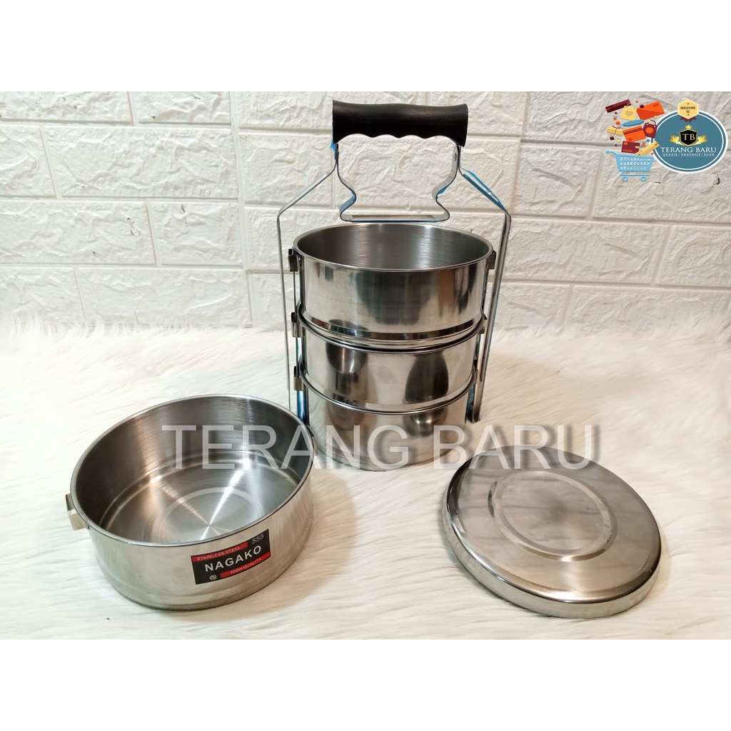 Rantang | Nagako Rantang Stainless Steel 4 Tingkat 16cm | Rantang Catering Stenlis TERLARIS