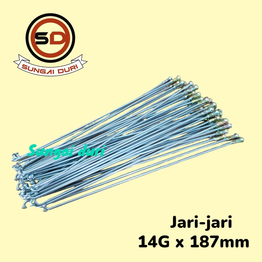 jari jari sepeda anak 20 inch ruji 14G x 187mm cp celcius