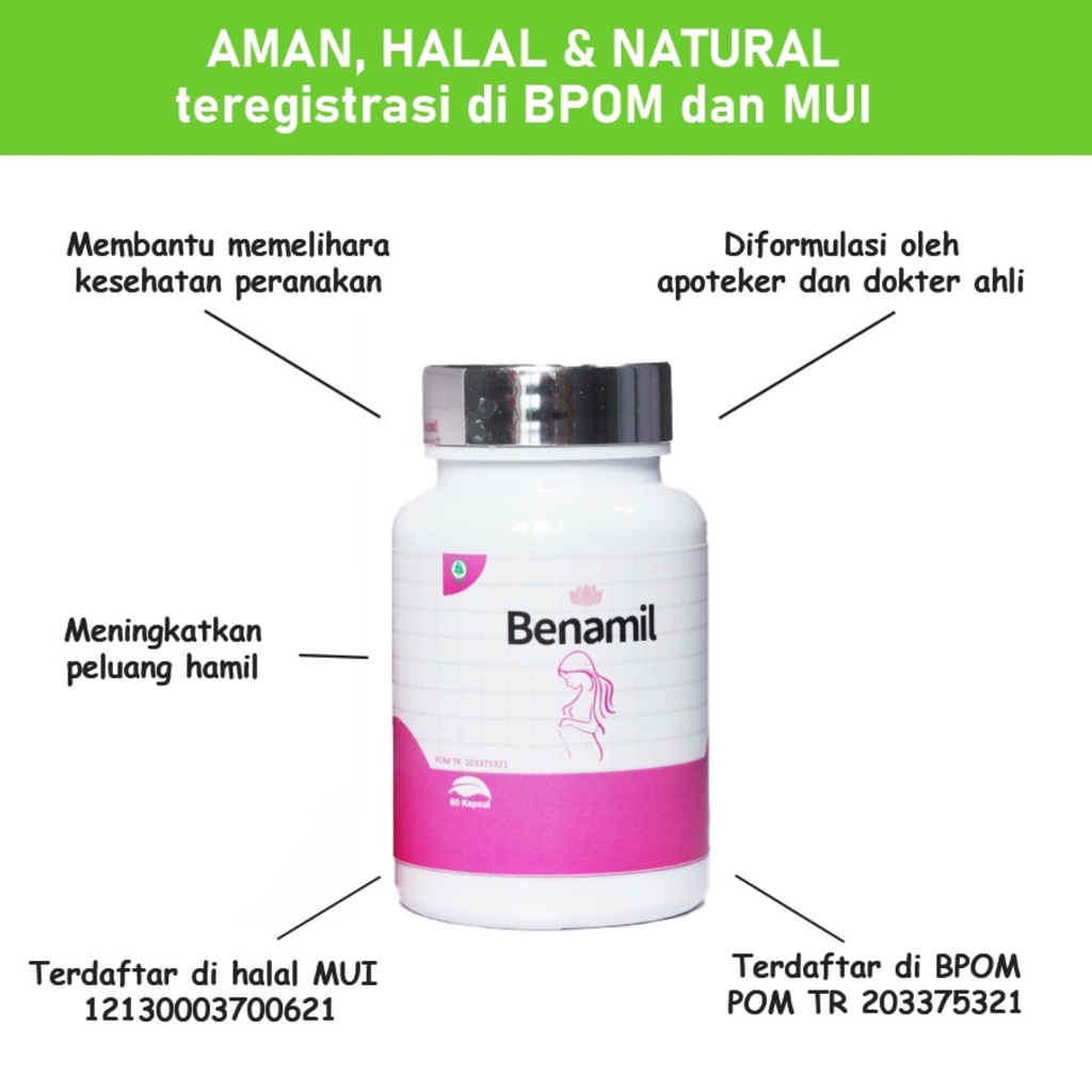 Kapsul Benamil Promil Penyubur Wanita Nutrisi Ibu Hamil Herbal Aman BPOM