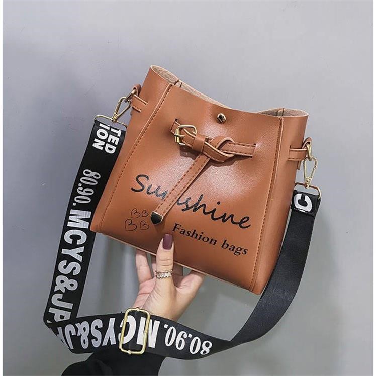 FYGALERY FYG1262 Tas Selempang Wanita PU Sunshine Motif Polos Slingbag Shoulder Bag Fashion Murah