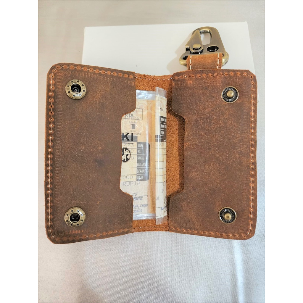 Dompet STNK RWB Kulit Asli/Gantungan Kunci Mobil Motor 100% Genuine Leather