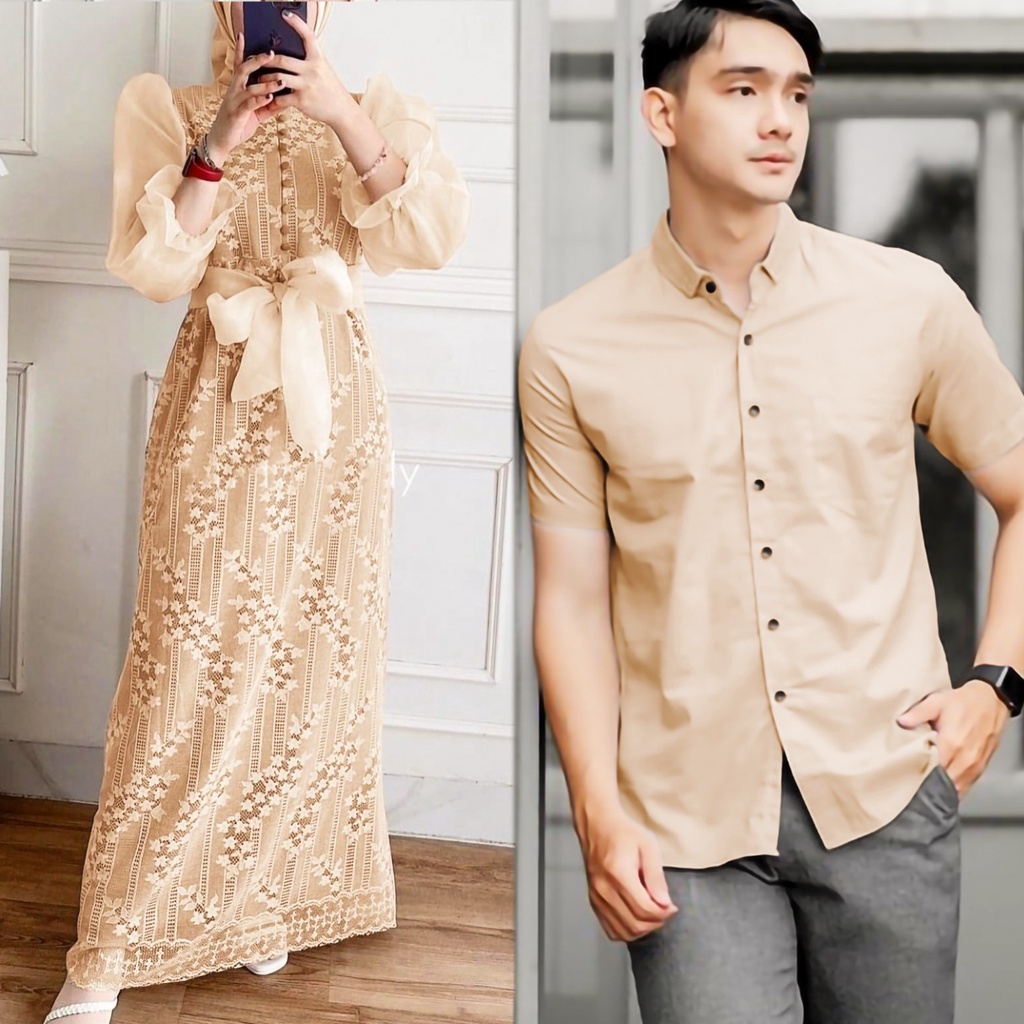 CP LUIS FASHION PAKAIAN COUPLE PASANGAN KEMEJA DAN DRESS GAMIS MAXY (BISA BELI TERPISAH) MS