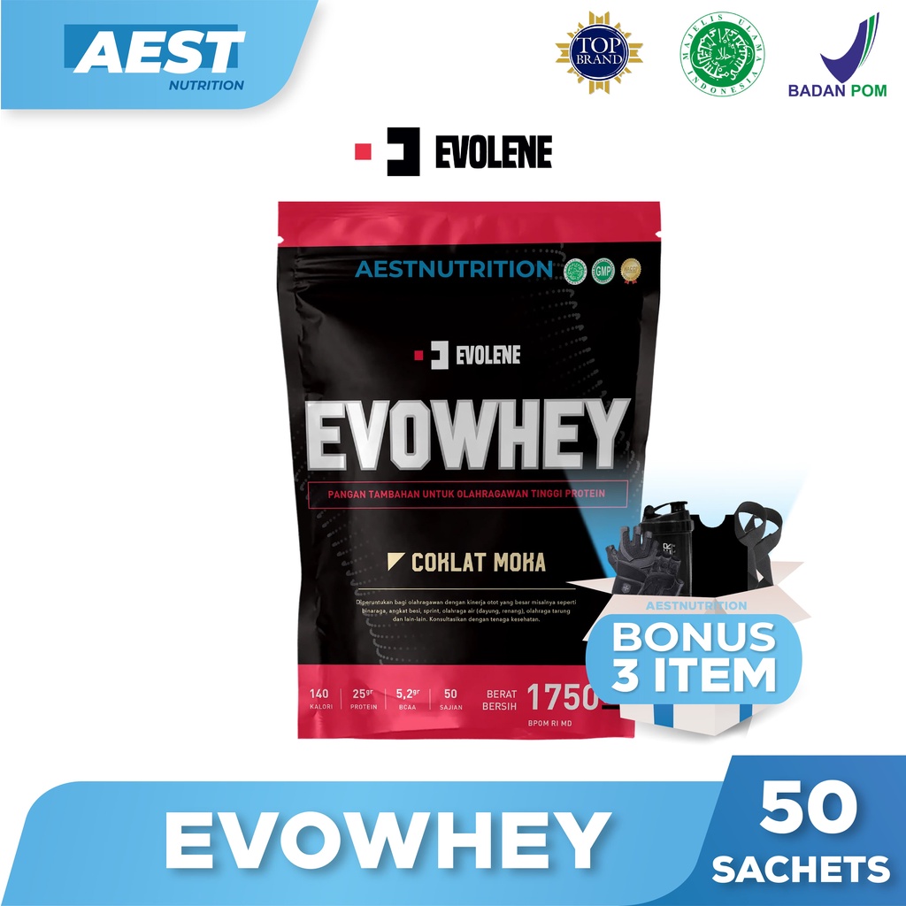 Evolene Evowhey 50 Sachet Susu Evo Whey Protein