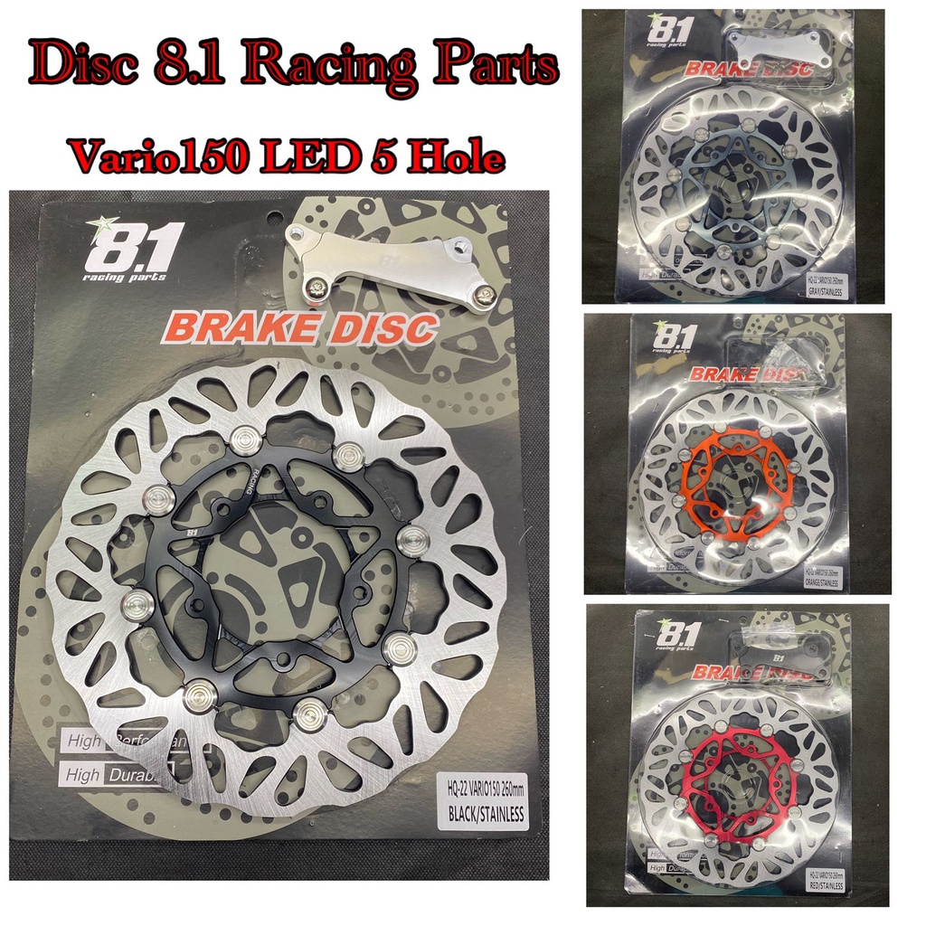 piringan cakram disc 8.1 racing spart uk 260MM cnc floting Stanliss padat black  vario 150 led esp breake disc vario lubang hole 5