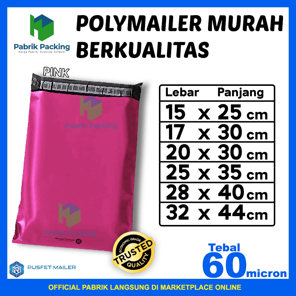 

Polymailer Ekonomis / Plastik Packing Online Shop Pink Murah / Pack