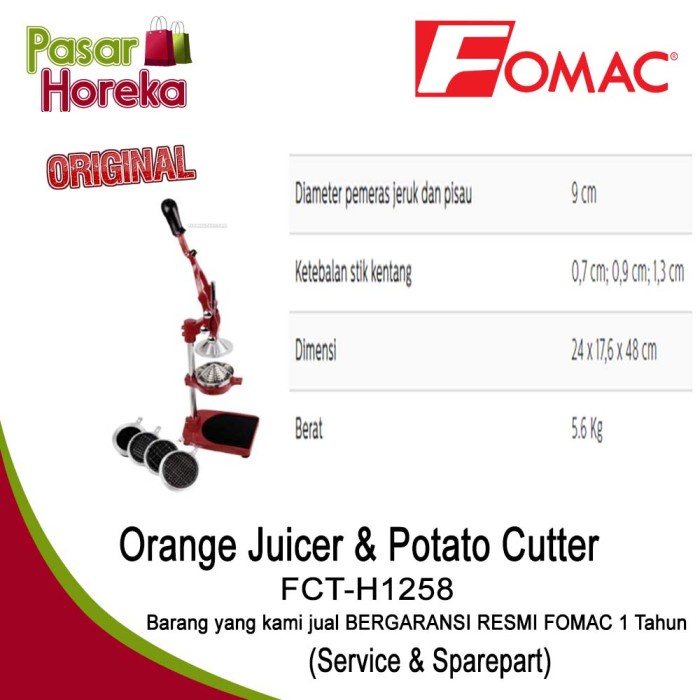 ALAT PEMERAS JERUK & PEMOTONG BUAH & KENTANG STIK / FCT-H1258 FOMAC