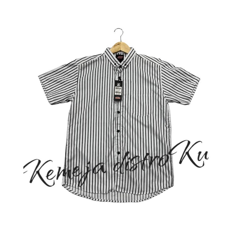 Kemeja Salur Pria Lengan Pendek Baju Kemeja Stripe Terbaru Dan Terlaris di Kalangan Remaja dan Dewasa