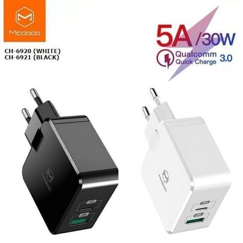 Mcdodo CH-6920 Dual USB Wall Charger Fast Charging 30W PD3.0 + QC3.0