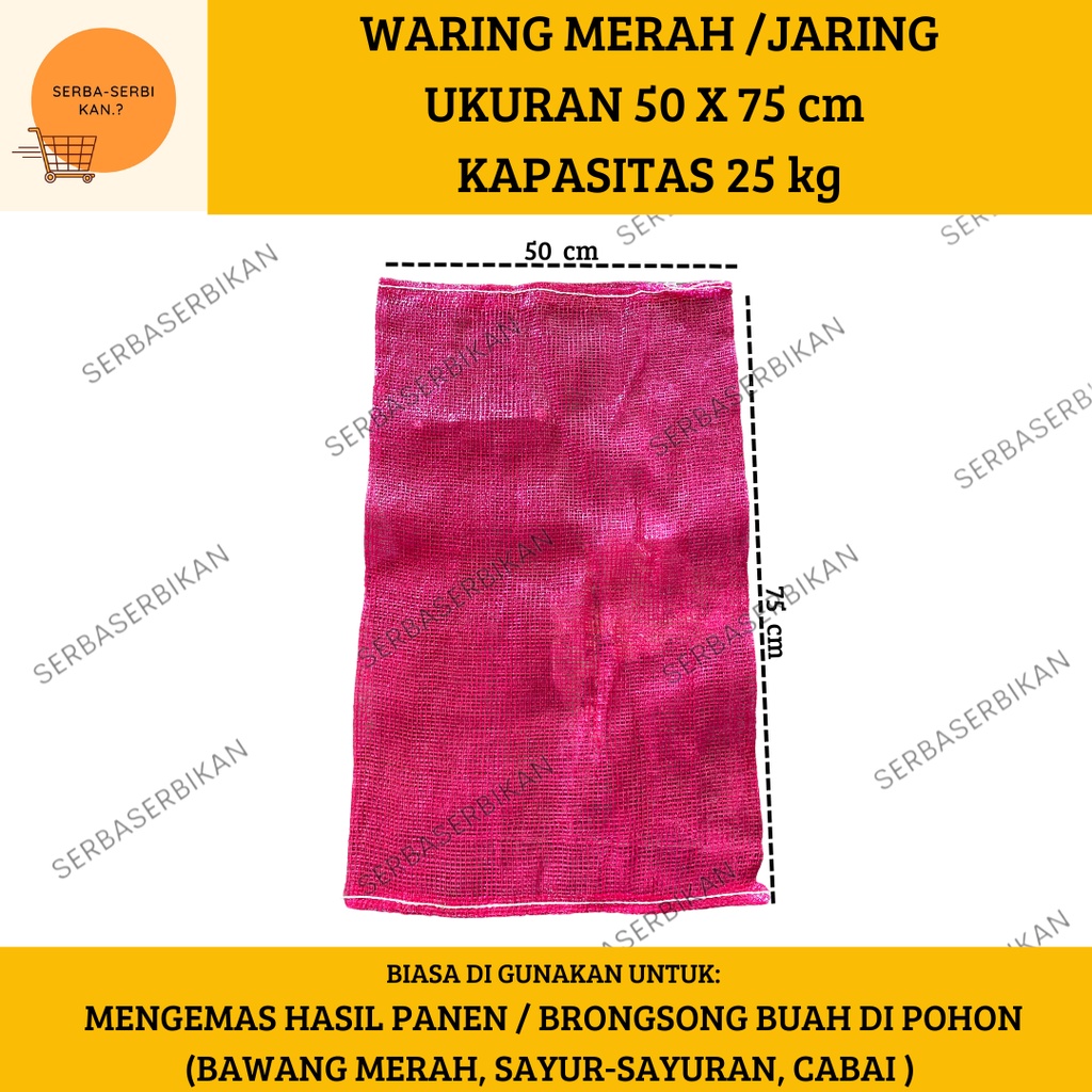 WARING SAYUR MERAH 50X75cm 25kg KARUNG BAWANG MERAH