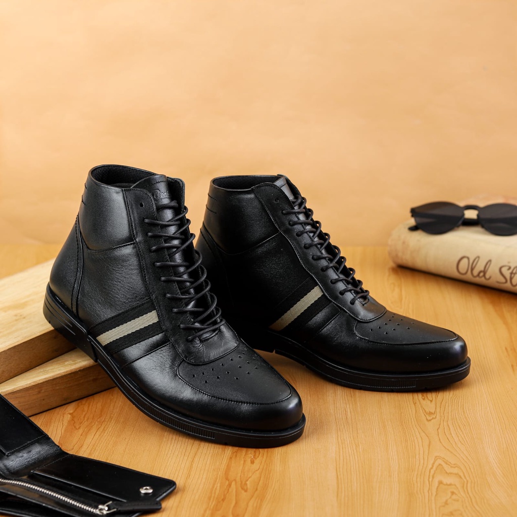 sepatu boot pria sepatu boot bally style sepatu kulit asli pria sepatu boot kulit model jiro  flavio boston