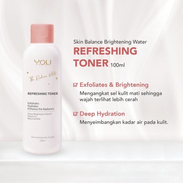 [BPOM][100%ORI&amp;READY]YOU Radiance White Essential Toner 100ml [Menenangkan, Menghidrasi &amp; Regenerasi Kulit] | Hydrate Toner