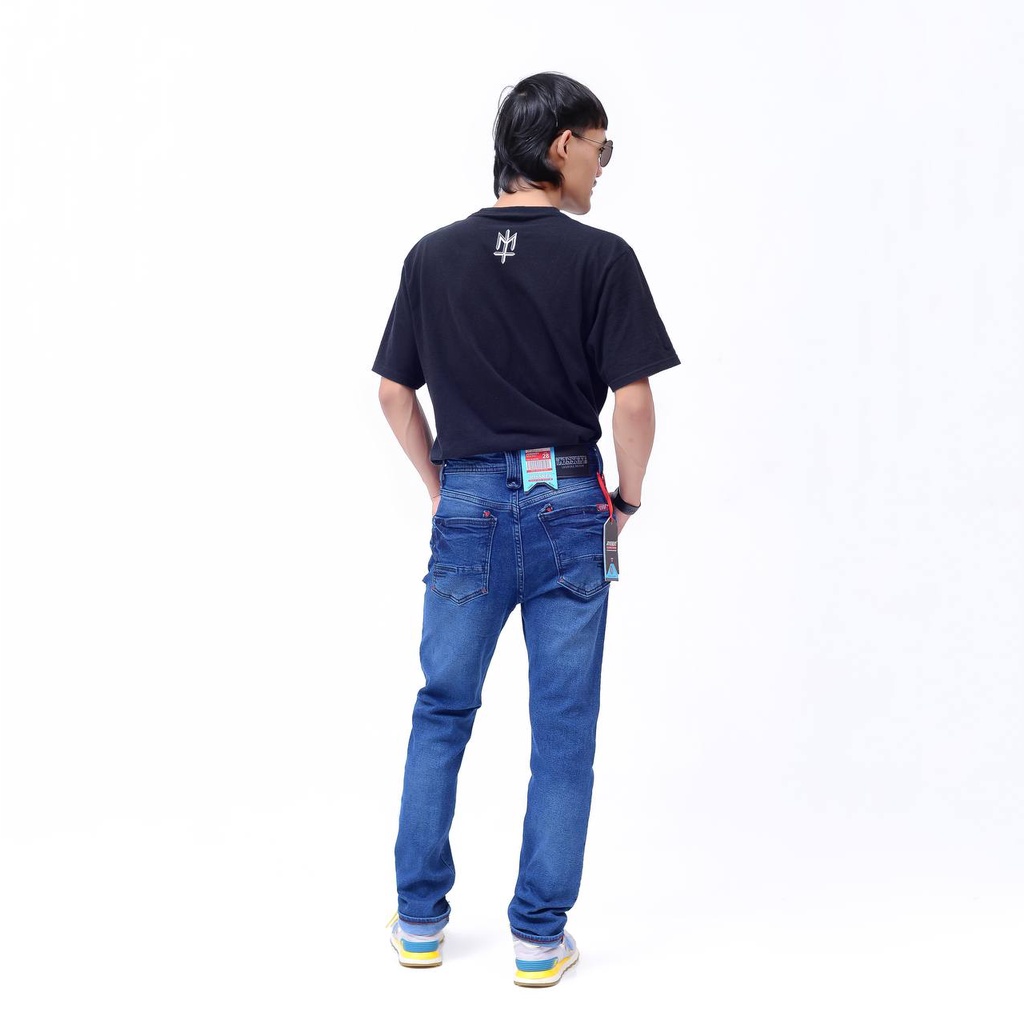 Celana Soft Jeans Stret Model Sobek Tambal / Celana Jeans Pria