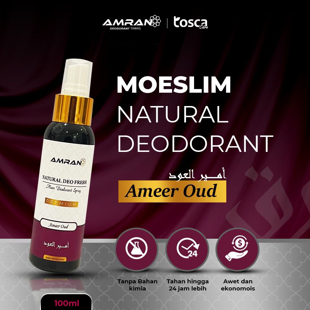 Natural Deodorant Spray 100ml Amran Deodorant Tawas Cair Arabian Series Mencegah Bau Ketiak Non Alkohol