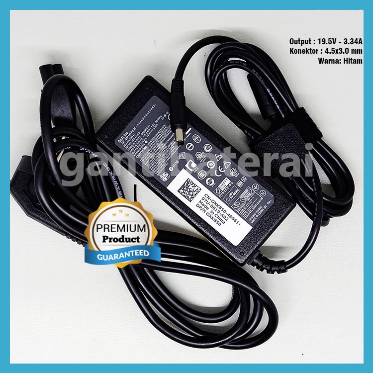 Adaptor Charger ORI Dell Vostro 15 3510 3.34a 4.5x3.0mm