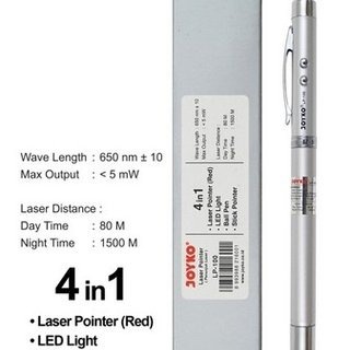 

Ball Pen Laser Pointer 4 In 1 Penunjuk Laser Senter Pulpen Joyko LP-100