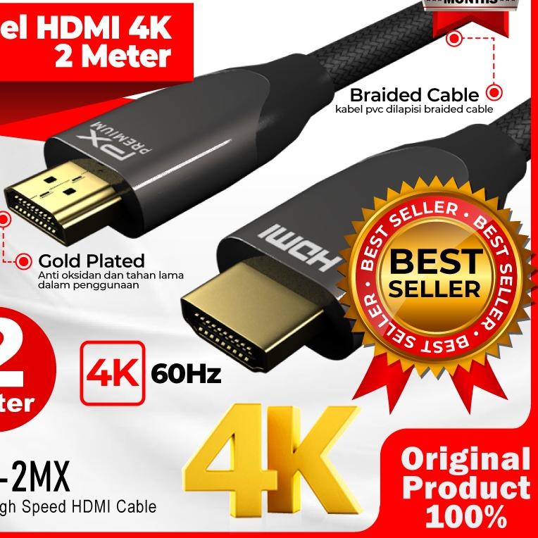 ❃ Kabel HDMI Ultra HD 4K High Speed HDR Nylon Braided 2M PX HD2-2MX ➳