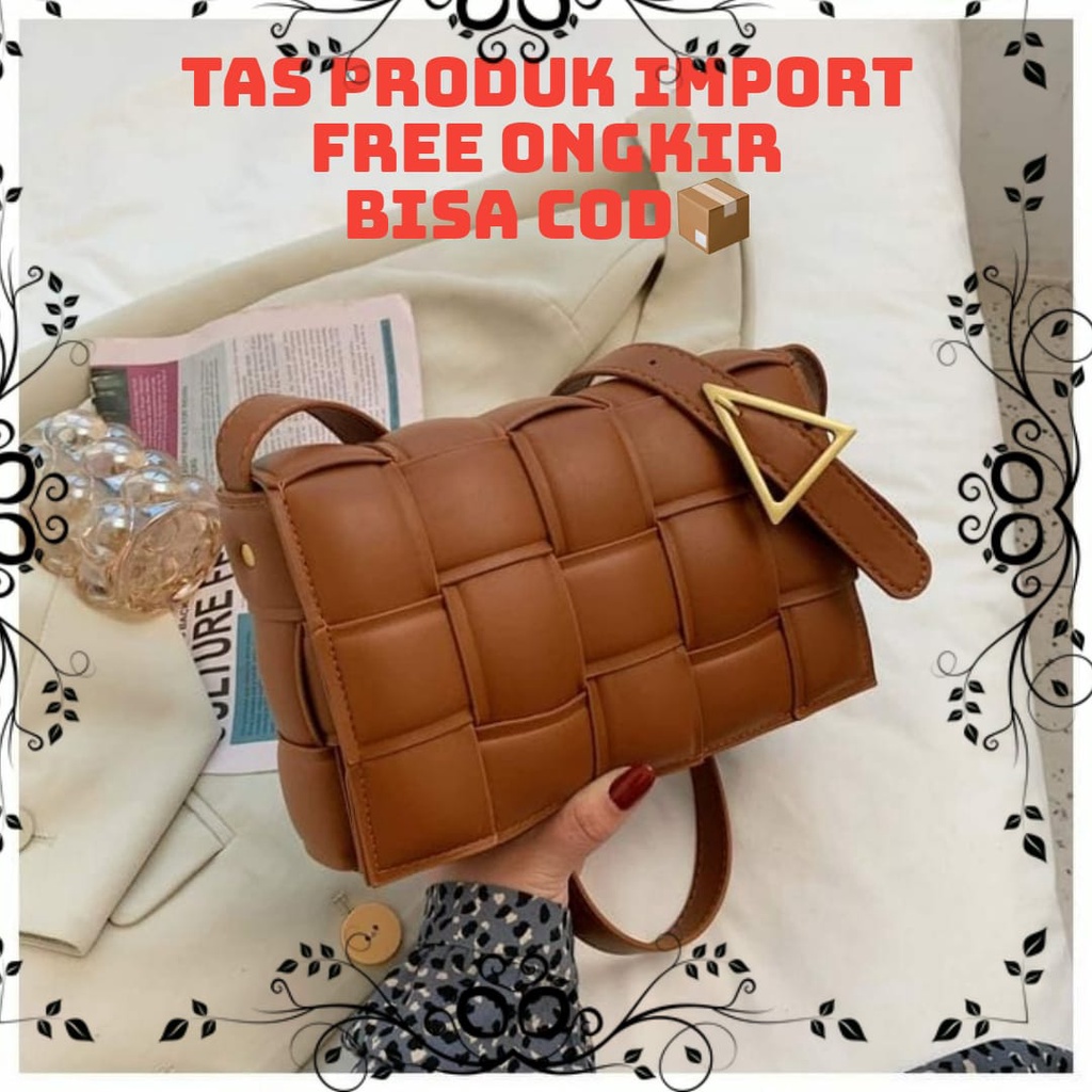 laristerus79 TAS KOTAK KOTAK Tas selempang kotak tas fashion wanita tas botte ga import T014