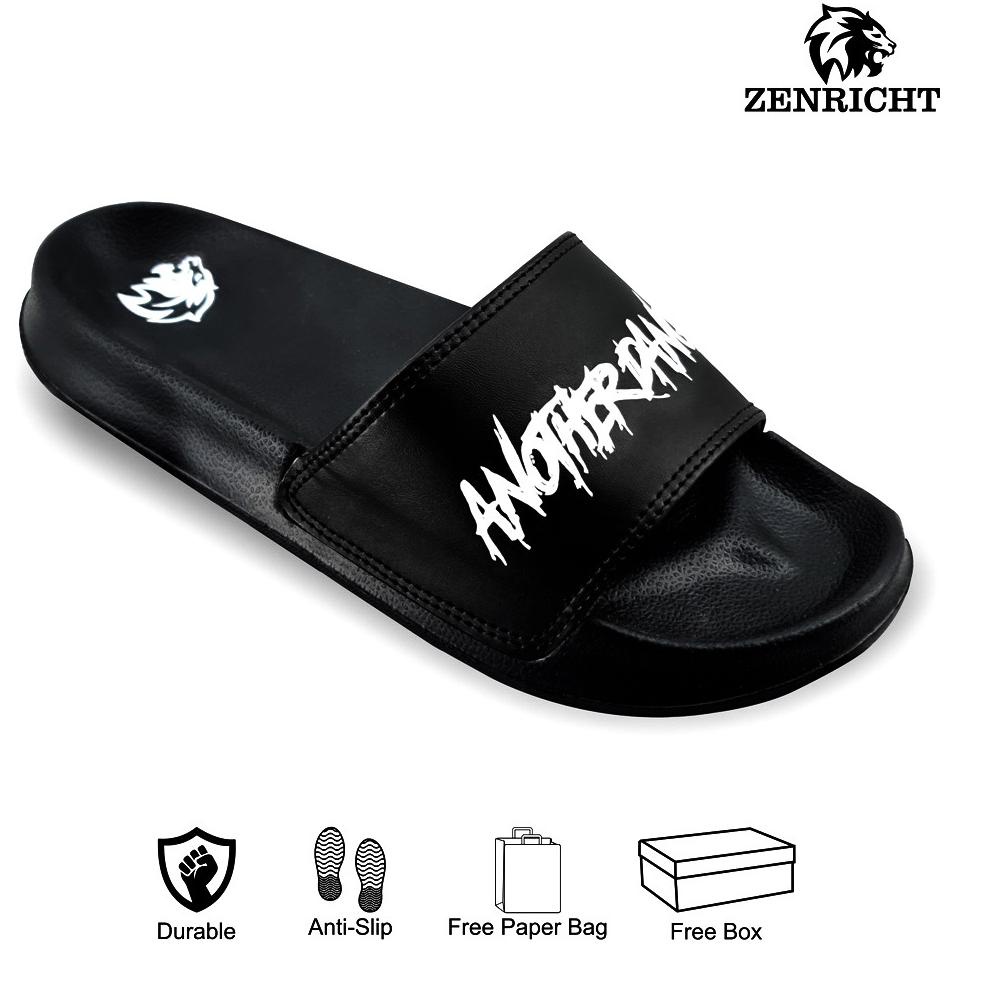 VIRAL Zenricht - Sandal Selop Pria Another Danger - Hitam
