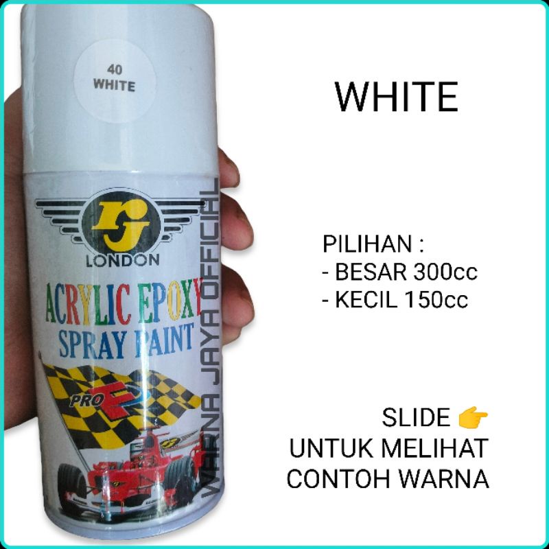 WHITE - Cat Kaleng Semprot Pilok Pylox Piloc RJ London White Putih Standar Glossy Kertas Tulang Susu