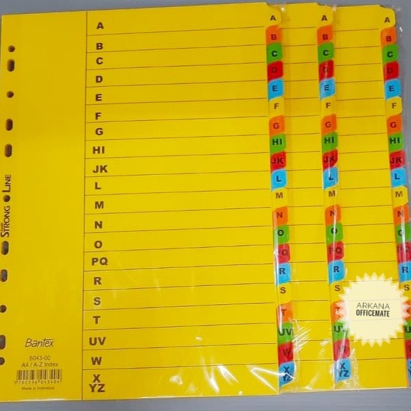 

Terlaris Divider A4 Abjad Pembatas Bantex 6043 - 00