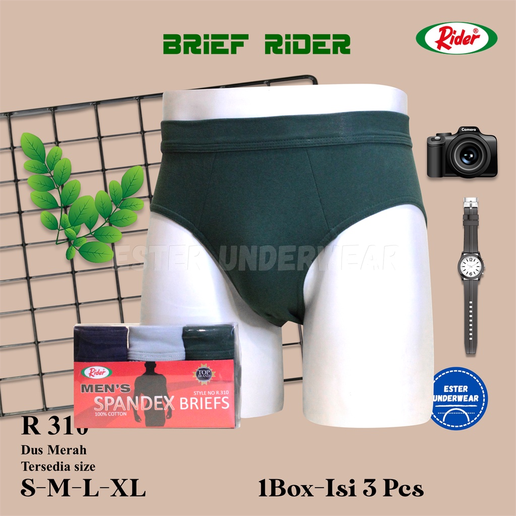 Celana Dalam Men&quot;s Brief Rider R 310M Dus Merah Isi 3Pcs/Pack