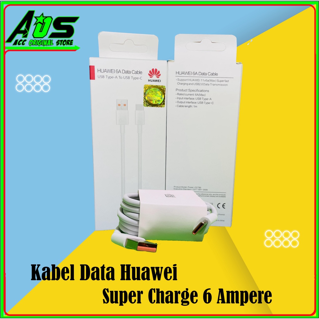 Huawei 6A Data Cable Type-C P50 pro P50 Super Charge Original 100%