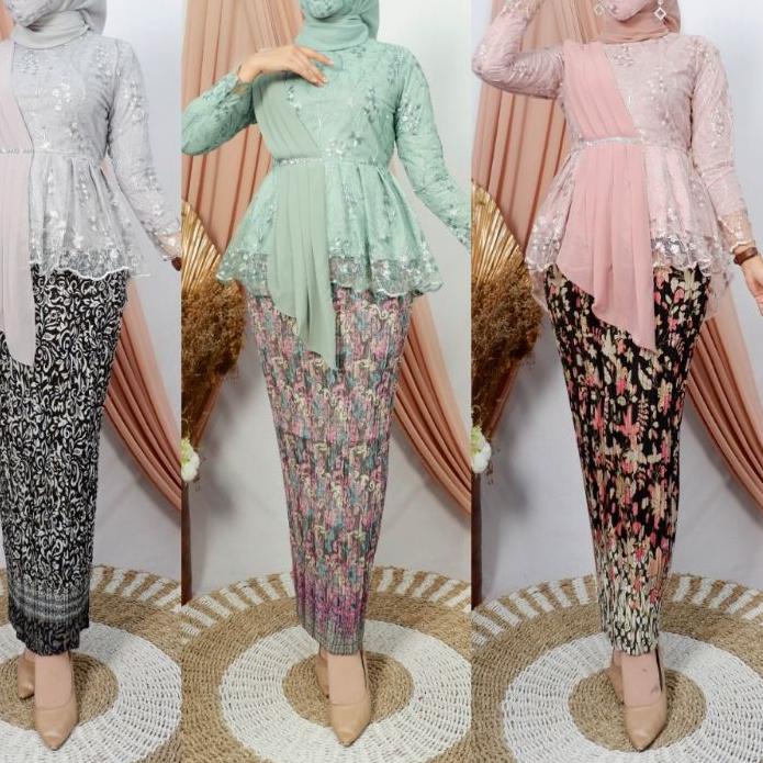 ℗ ~SET KEBAYA MODERN AURORA TULLE SELENDANG/KEBAYA BROKAT/KEBAYA PESTA/KEBAYA WISUDA/TUNIK BROKAT ✵