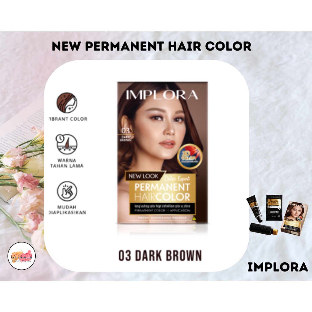 IMPLORA - Permanent Hair Color - Cat Rambut Permanen 30ml+10ml