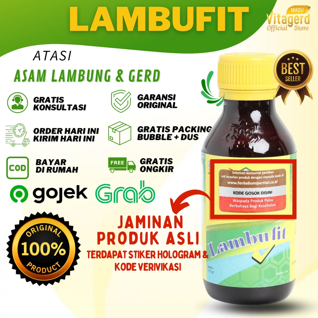 BISA GRAB/GOJEK MADU LAMBUFIT ATASI  GERD MAAG GANGGUAN LAMBUNG MUAL NYERI DADA