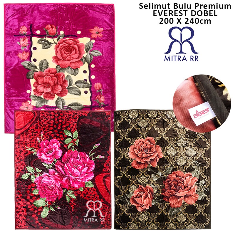 Selimut Bulu Jumbo Super King Blanket 220 x 240/ 200 x 240 Selimut Bunga Dewasa Super Soft Premium T