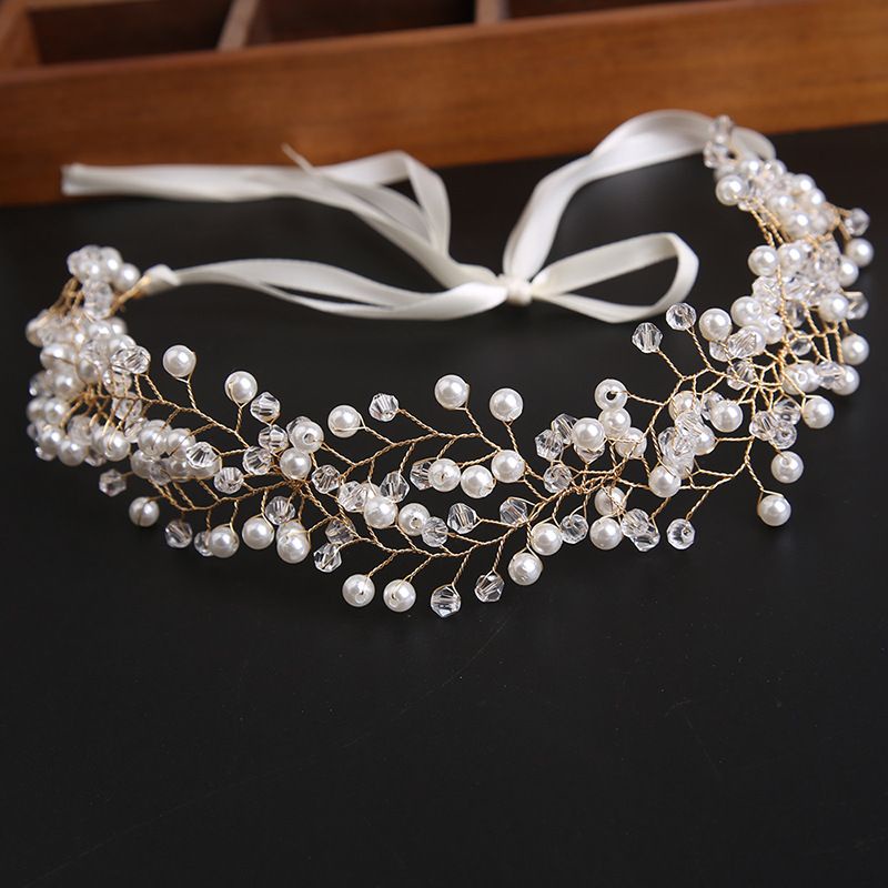 Zakia Headpiece - Headpiece Mutiara Warna Silver Dan Gold