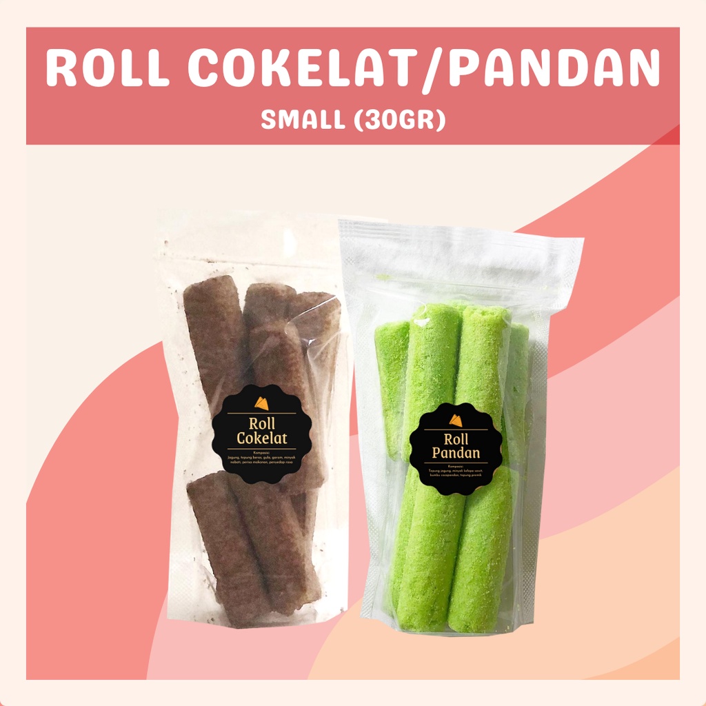 [DELISH SNACKS] Roll Cokelat / Pandan (S) 30gr / Snack Cemilan Camilan Manis