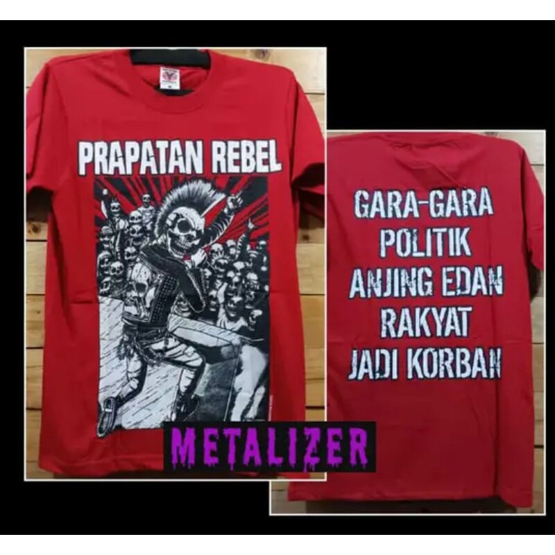 [Geser kiri] Kaos Musik Punk Rock Merah Original Prapatan Rebel