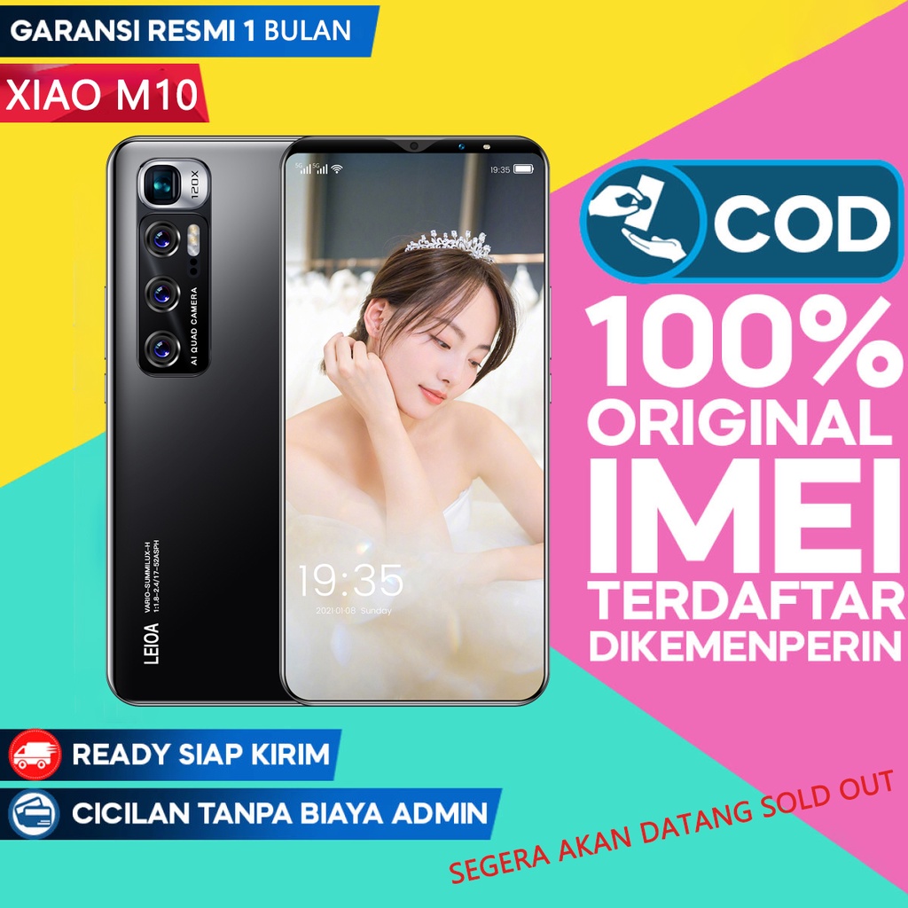 【Pengiriman lokal】m10 plus hp murah promo cuci gudang RAM 12GB+ROM 512GB handphone 6.1inci